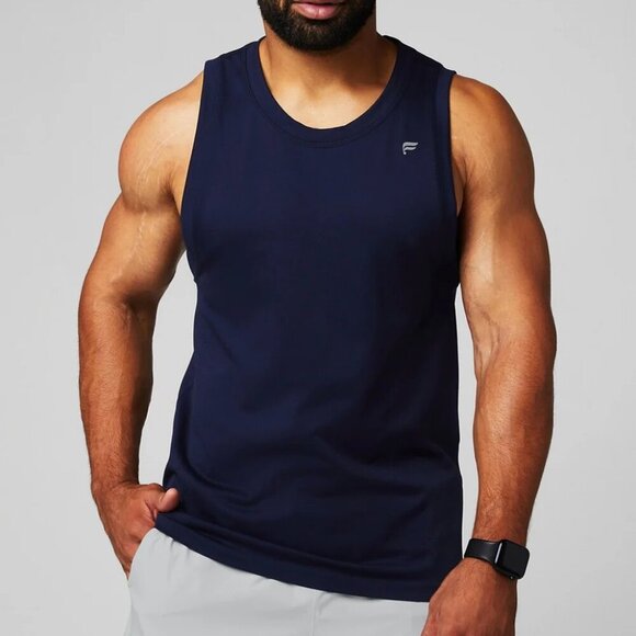 NWT Fabletics The Training Day Muscle Tank - Deep Navy - Size Large - Picture 1 of 8